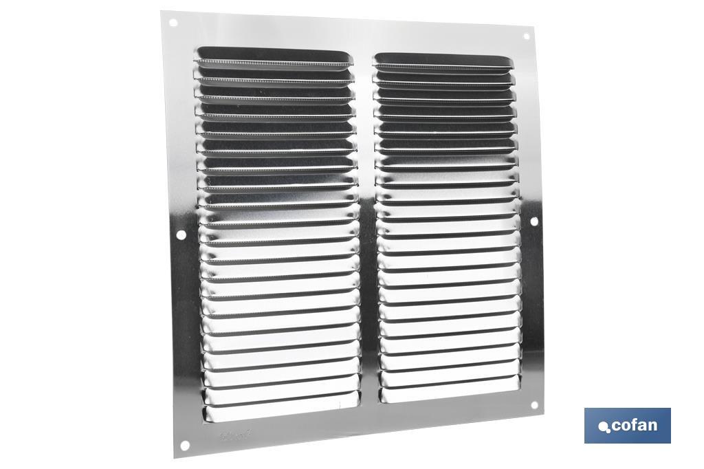 REJILLA DE VENTILACIÓN ALUMINIO CON MOSQUITERA 25 X 25 CM venta unitaria