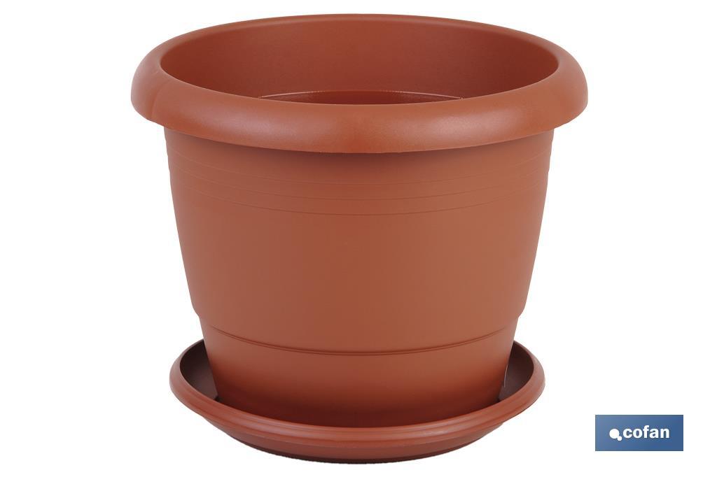 MACETA MARRON MODELO GARDENIA 22X18+PLATO18.5CM MACETA MARRON MODELO GARDENIA 22X18+PLATO18.5CM