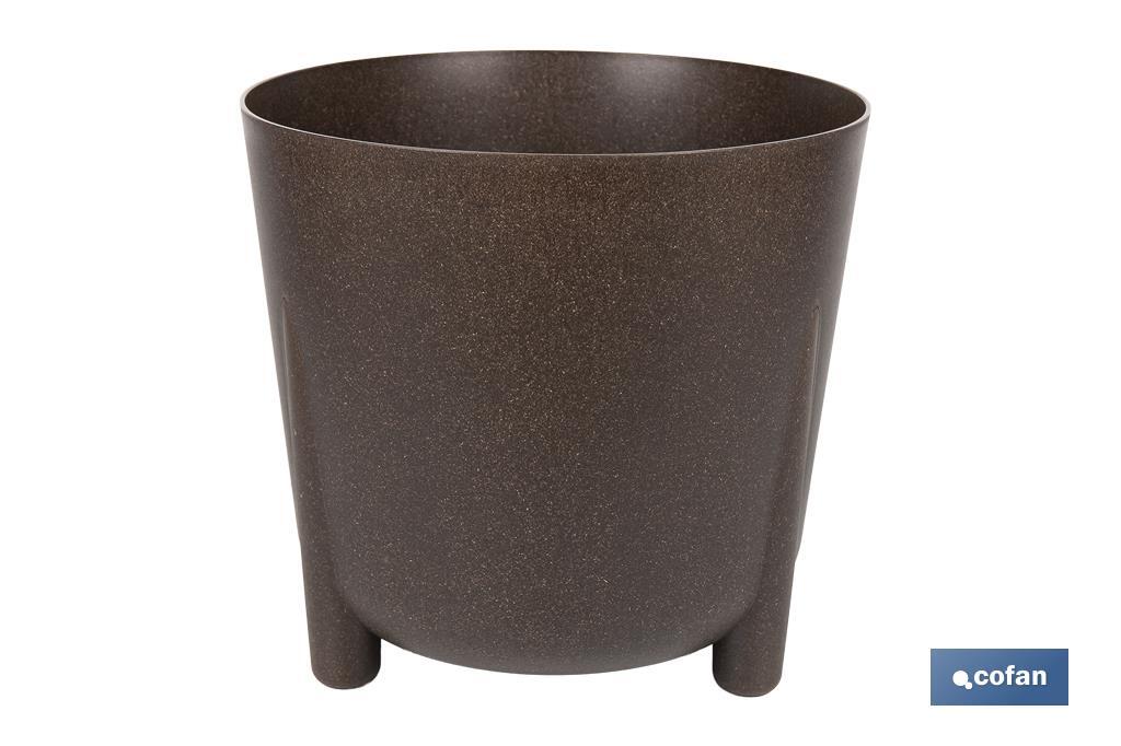 MACETA CON PATAS Y FILTRO DE DRENAJE COLOR CAFÉ WPC Ø 212 X 203 MM 5,1 L VENTA UNITARIA