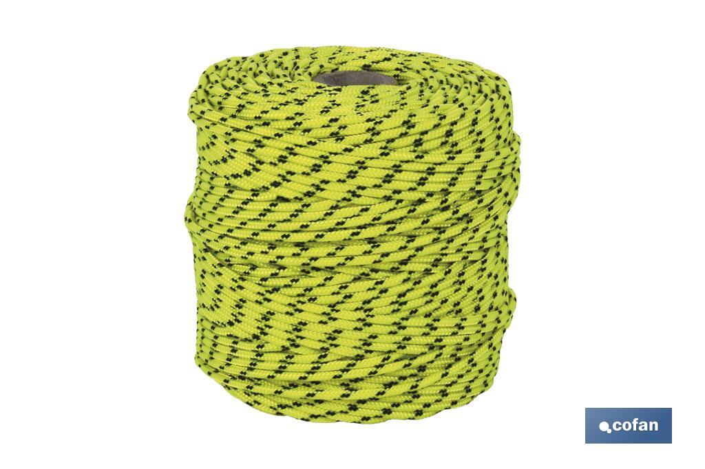 CORDÓN TRENZADO HIPPIE AMARILLO/NEGRO 3MM X 25 M CORDÓN TRENZADO HIPPIE AMARILLO/NEGRO 3MM X 25 M