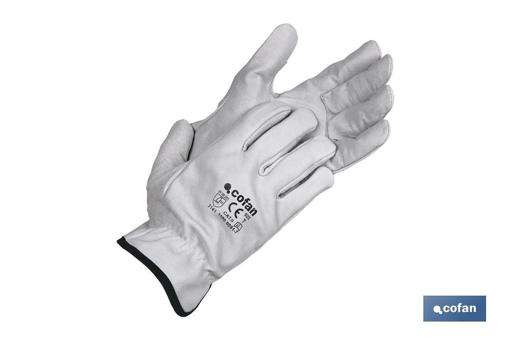 GUANTES PIEL VACUNO GRIS T-11