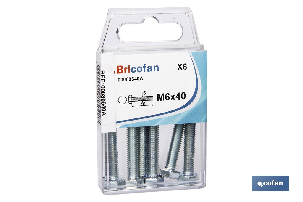 BL 6 UDS. DIN-933 M-6X40 Z