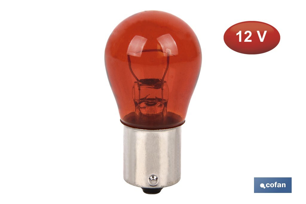 LÁMPARA COFAN P21W 12V (BA15S) AMBAR