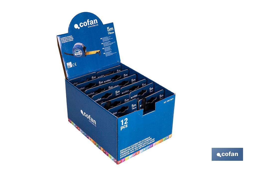 EXPOSITOR FLEXÓMETRO ESTÁNDAR 19 MM X 5 M 12 UDS.