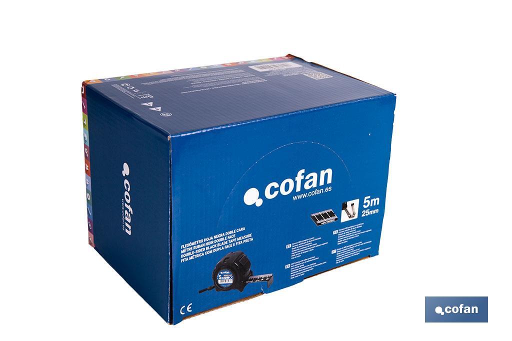 EXPOSITOR FLEXÓMETRO HOJA NEGRA DOBLE CARA 25 MM X 5 M 6 UDS.