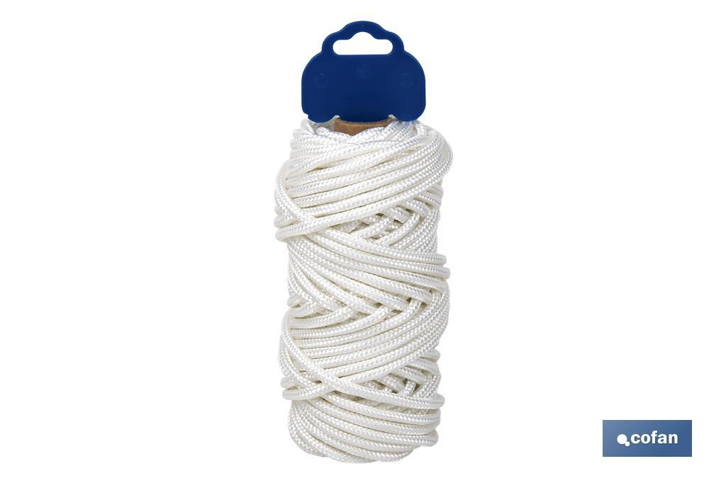 BOBINA CORDÓN POLIÉSTER REFORZADO 5 MM 25 M BLANCO