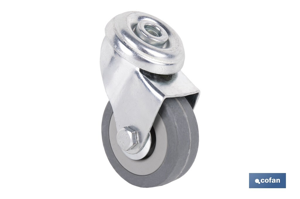 RUEDA GOMA/GRIS PASANTE Ø50X18MM