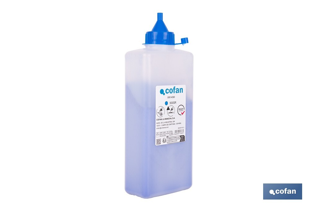 FRASCO DE POLVO AZUL 500 GRS