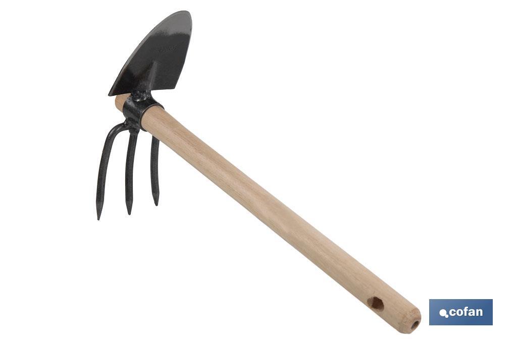 ZACHO CURVO 3 PUNTAS Y MANGO DE MADERA 210 X 80 MM 200 G