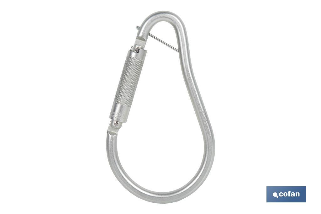 GANCHO DE ACERO CON BLOQUEO AUTOMÁTICO APERTURA 59 MM RUPTURA +23 kN