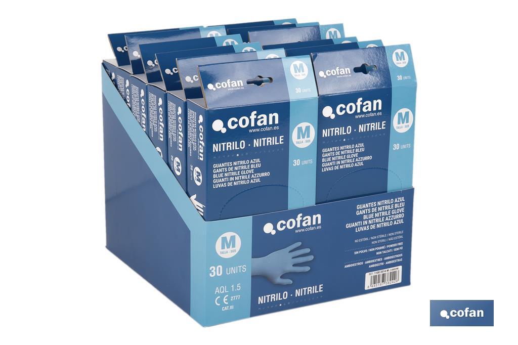 CAJA 30 UNDS. GUANTES NITRILO T-M