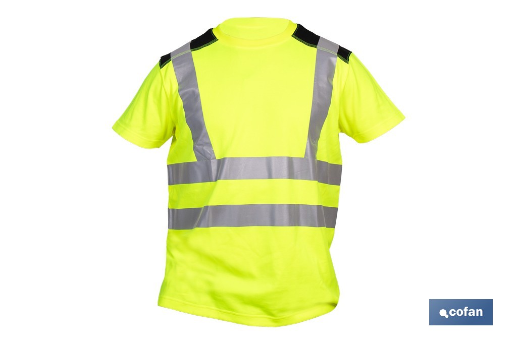 CAMISETA DE ALTA VISIBILIDAD MODELO ATLAS AMARILLA Y NEGRA TALLA S