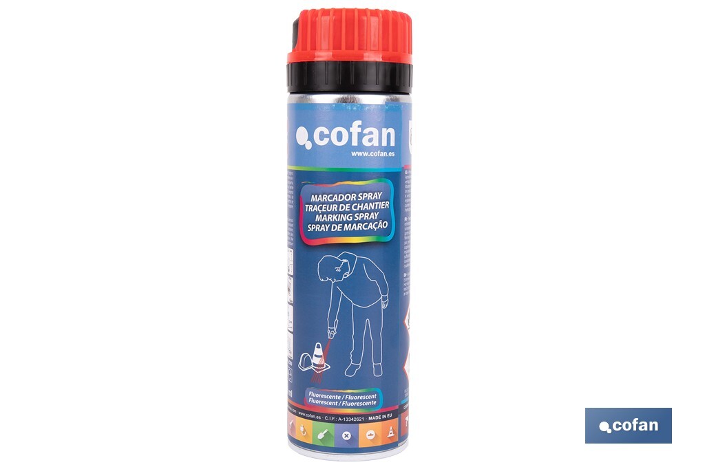 MARCAJE DE OBRA FLUORESC. ROJO 500ML