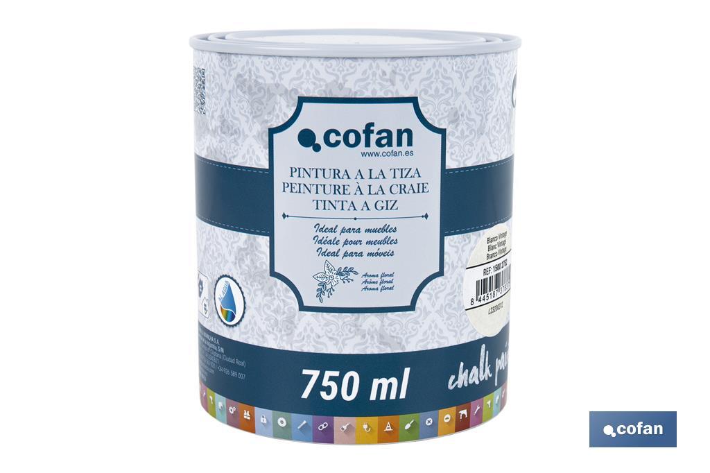 PINTURA A LA TIZA, CHALK PAINT, BLANCO VINTAGE 750 ML