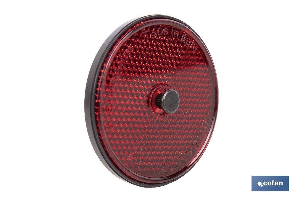 CATADIÓPTRICO REDONDO ROJO Ø 60 MM CON TORNILLO