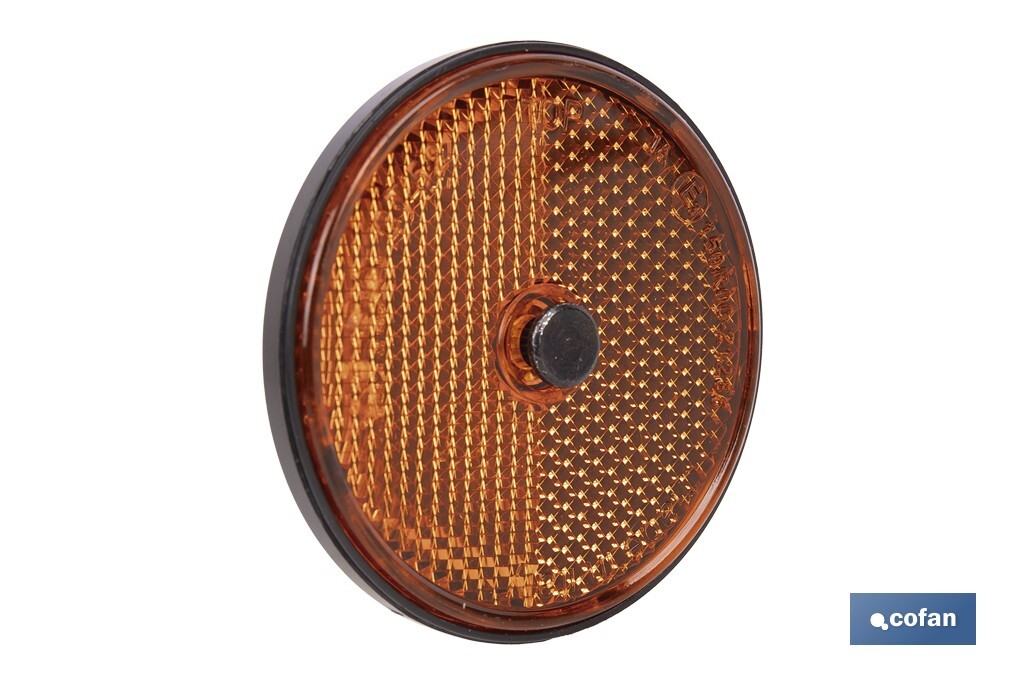 CATADIÓPTRICO REDONDO ÁMBAR Ø 60 MM CON TORNILLO