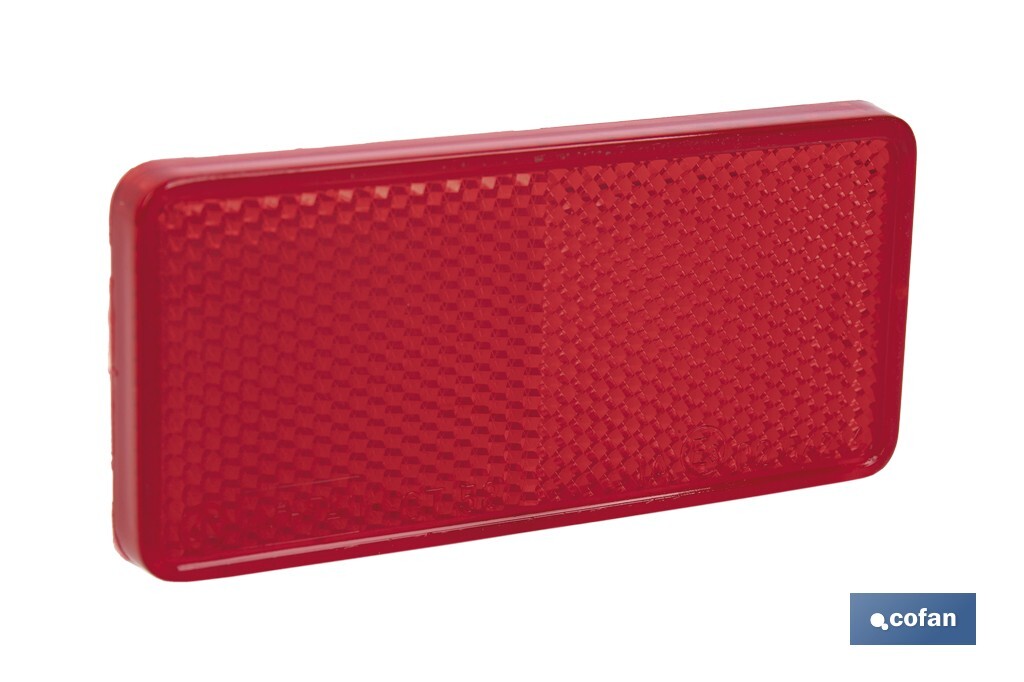 CATADIÓPTRICO RECTANGULAR ROJO 94 X 44 MM CON ADHESIVO