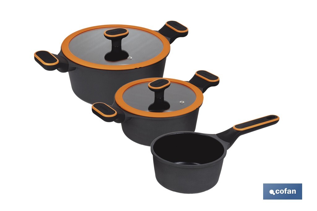 BATERIA COCINA 3 PIEZAS FULL INDUCTION ALUMINIO FUNDIDO OLIVIER