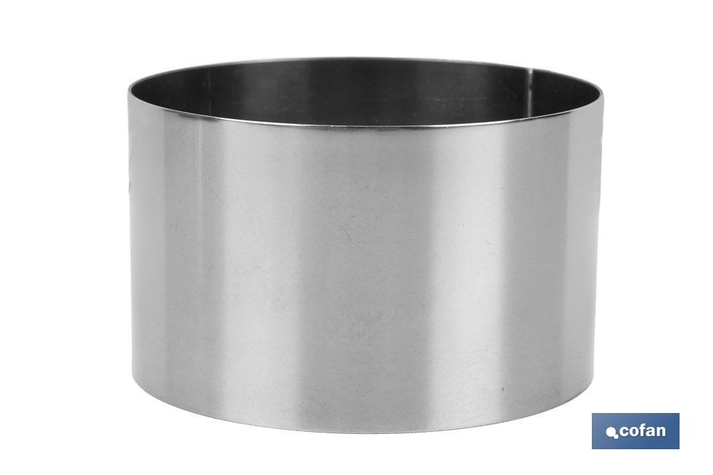 MOLDE REDONDO PARA EMPLATAR ACERO INOXIDABLE  10 X 6 CM