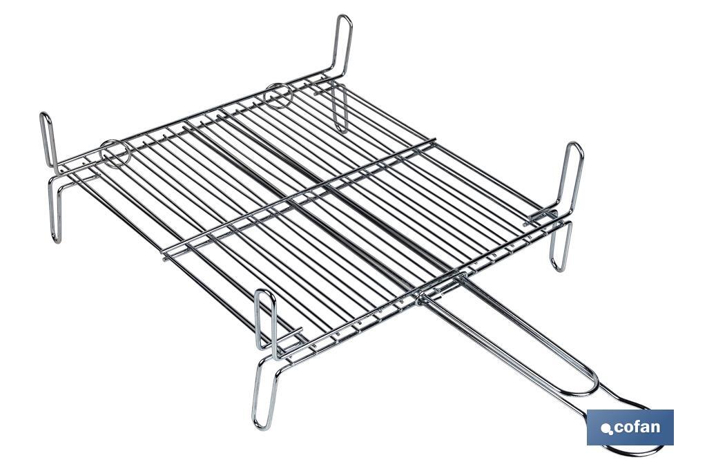 PARRILLA DOBLE CROMADA 500 X 500MM