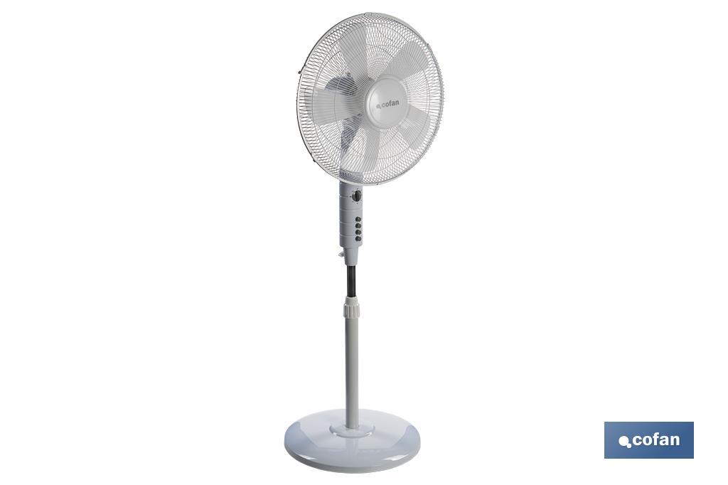 VENTILADOR MODELO ÁBREGO 5 PALAS TEMPORIZADOR 55W BLANCO