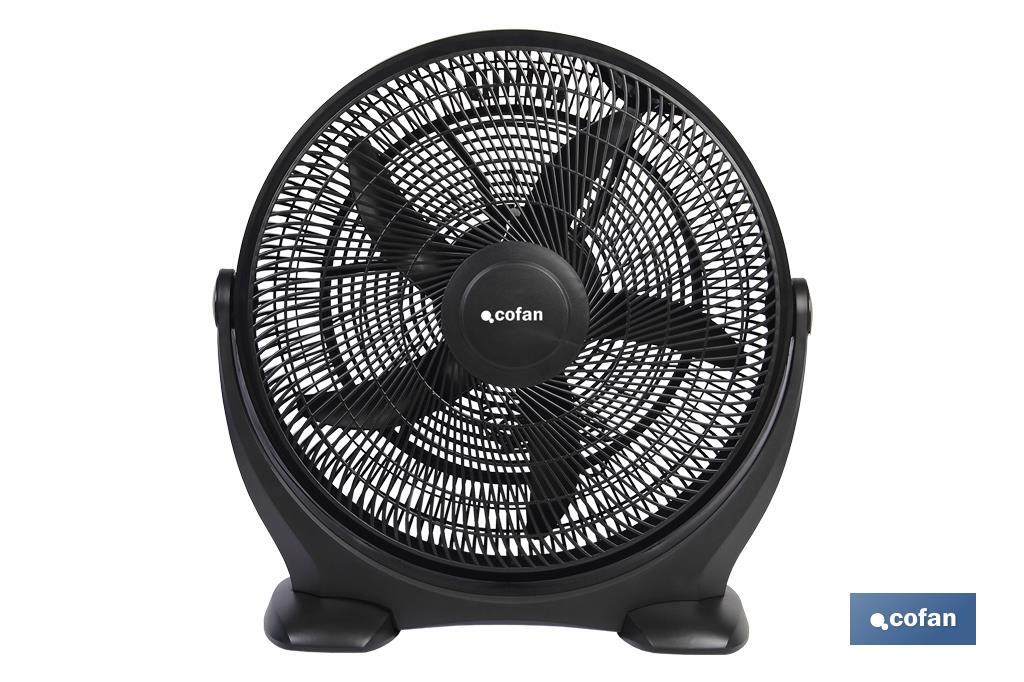 VENTILADOR DE SUELO MODELO TOLEDANO 5 PALAS 3 VELOCIDADES 90W NEGRO