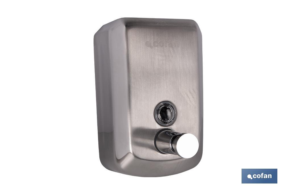 DOSIFICADOR DE JABON EN ACERO INOXIDABLE 304 CEPILLADO 500 ML 10 X 6 X 15,5CM