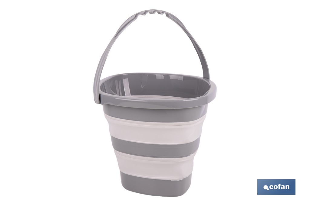 CUBO PLEGABLE COLOR GRIS/BLANCO 11 L