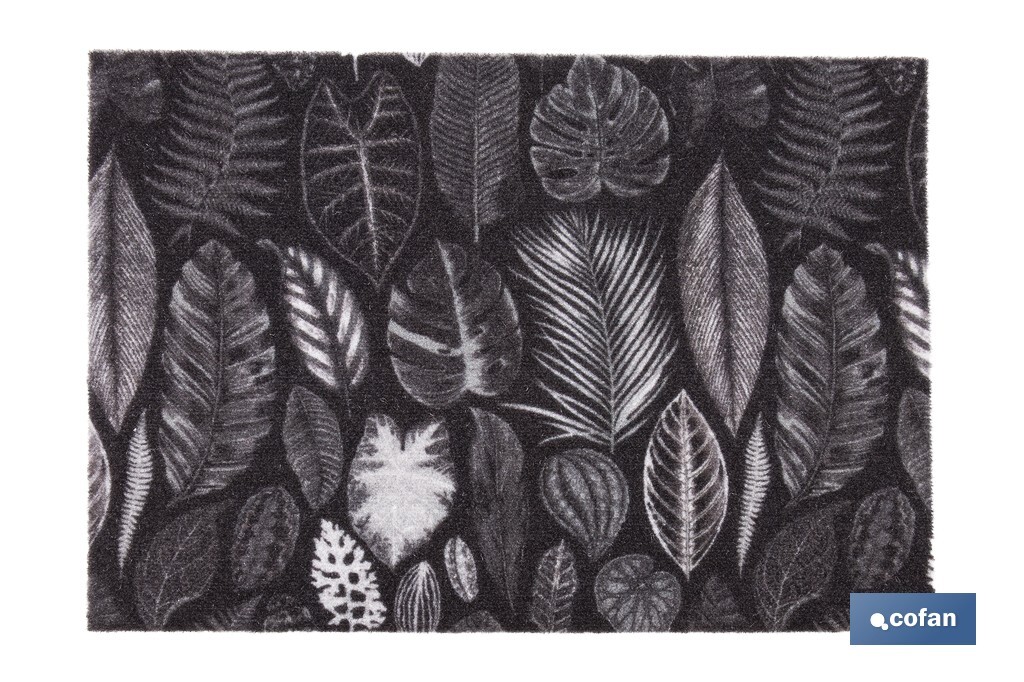 FELPUDO CON ESTAMPADO DIGITAL HOJAS 50 x 70 CM