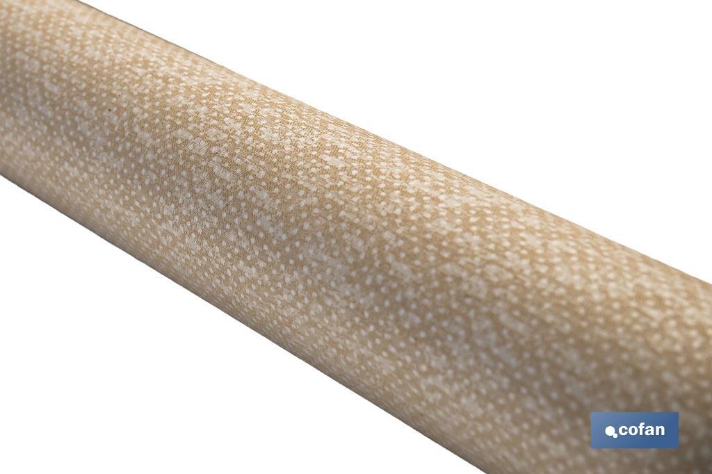 ROLLO DE MANTEL ANTIMANCHAS RESINADO TEXTURA BEIGE 60 % ALGODÓN, 40 % POLIÉSTER 1,40 X 20 M