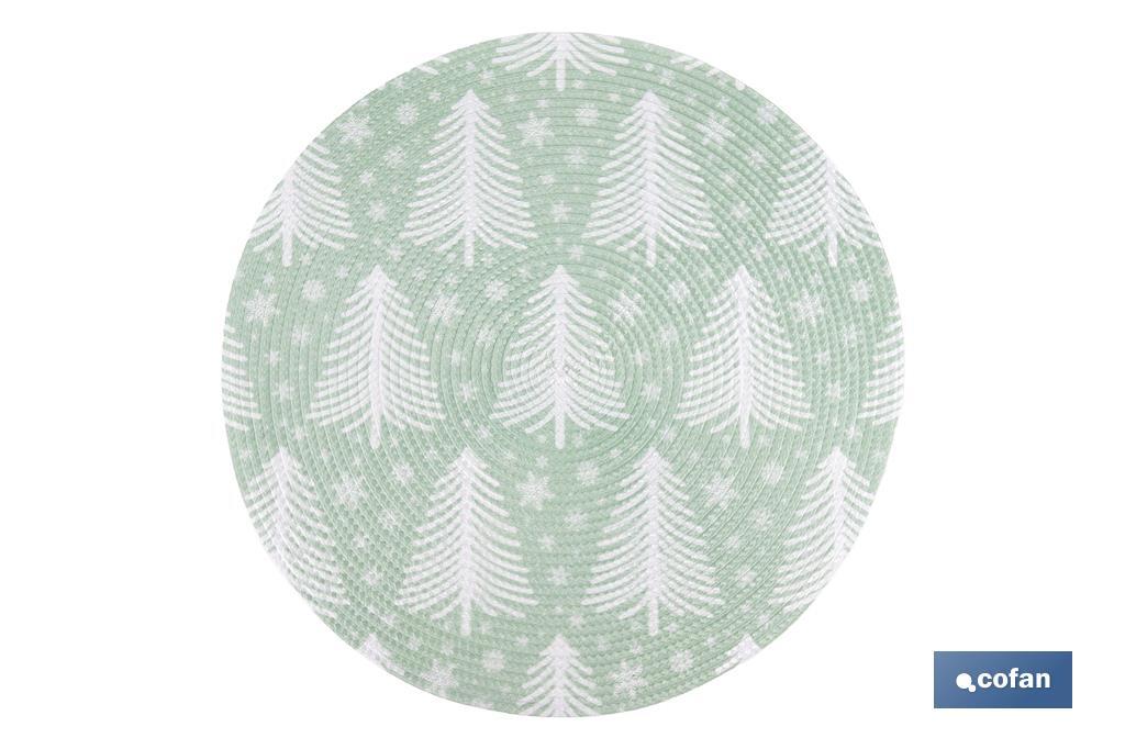 BAJOPLATO REDONDO DE COLOR VERDE / BLANCO MEDIDA 38 CM