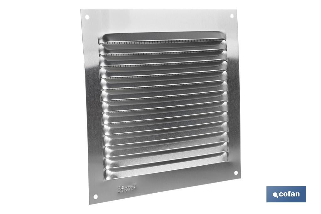 REJILLA DE VENTILACIÓN ALUMINIO CON MOSQUITERA 15 X 15 CM