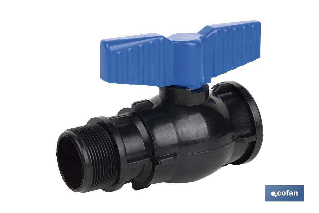 VÁLVULA DE BOLA ROSCA M-H PP PN16 1 1/2 X 1 1/2