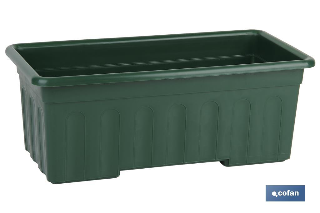 JARDINERA VERDE  MODELO AZAHAR 60X22X15cm venta unitaria