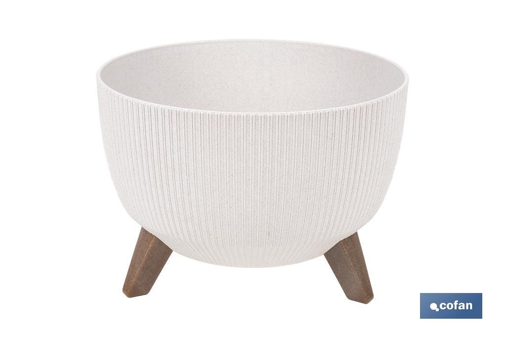 MACETA CON PATAS Y FILTRO DE DRENAJE COLOR BLANCO WPC Ø 330 X 234  MM 12,4 L venta unitaria