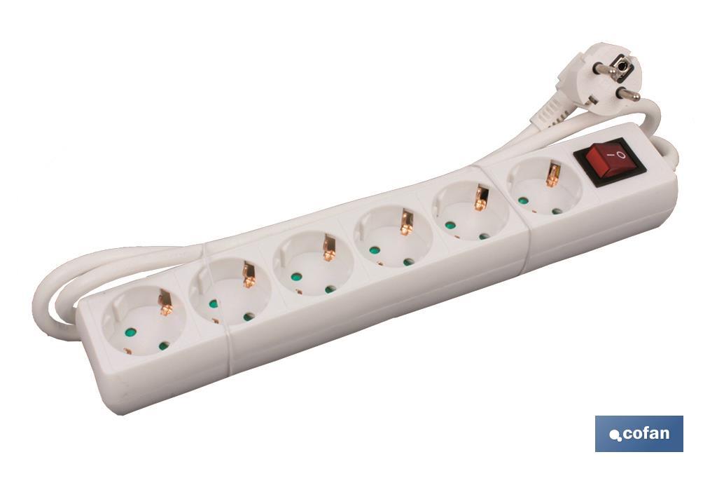 BASE MÚLTIPLE 6T. 1,4M CABLE C/INT. (16A-250V) BASE MÚLTIPLE 6T. 1,4M CABLE C/INT. (16A-250V)