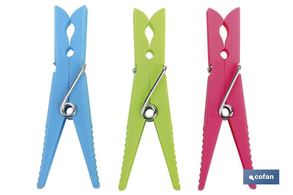 PACK 24 UDS PINZAS PLÁSTICO STANDAR 7cm