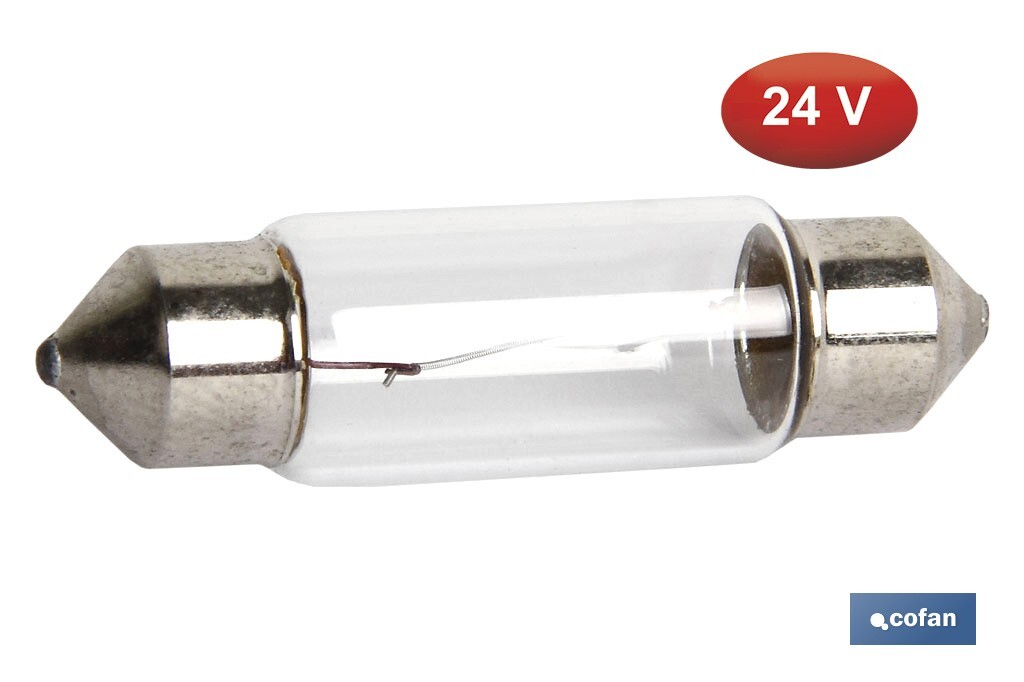 LÁMPARA PLAFONIER C10W (11X38mm) 24V venta unitaria