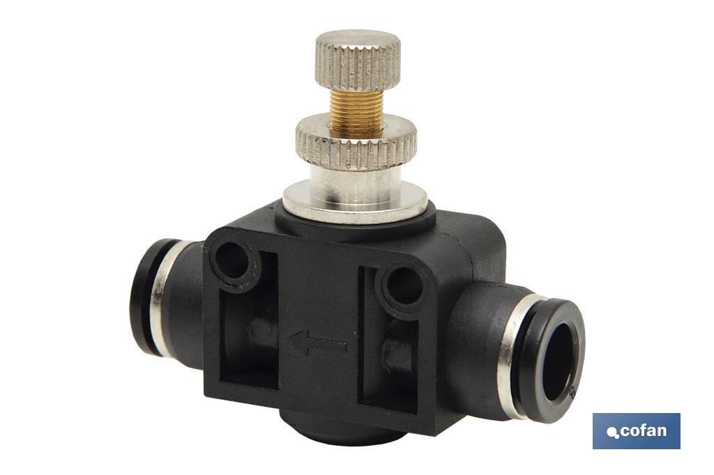 REGULADOR DE FLUJO UNIDIRECCIONAL EN LINEA TUBO-TUBO D-12 REGULADOR DE FLUJO UNIDIRECCIONAL EN LINEA TUBO-TUBO D-12