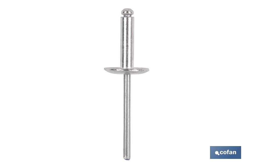 REMACHE ALUMINIO ALA ANCHA D-16  4,8 X 16 MM