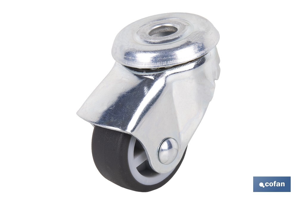 RUEDA GOMA/GRIS PASANTE Ø30X18MM