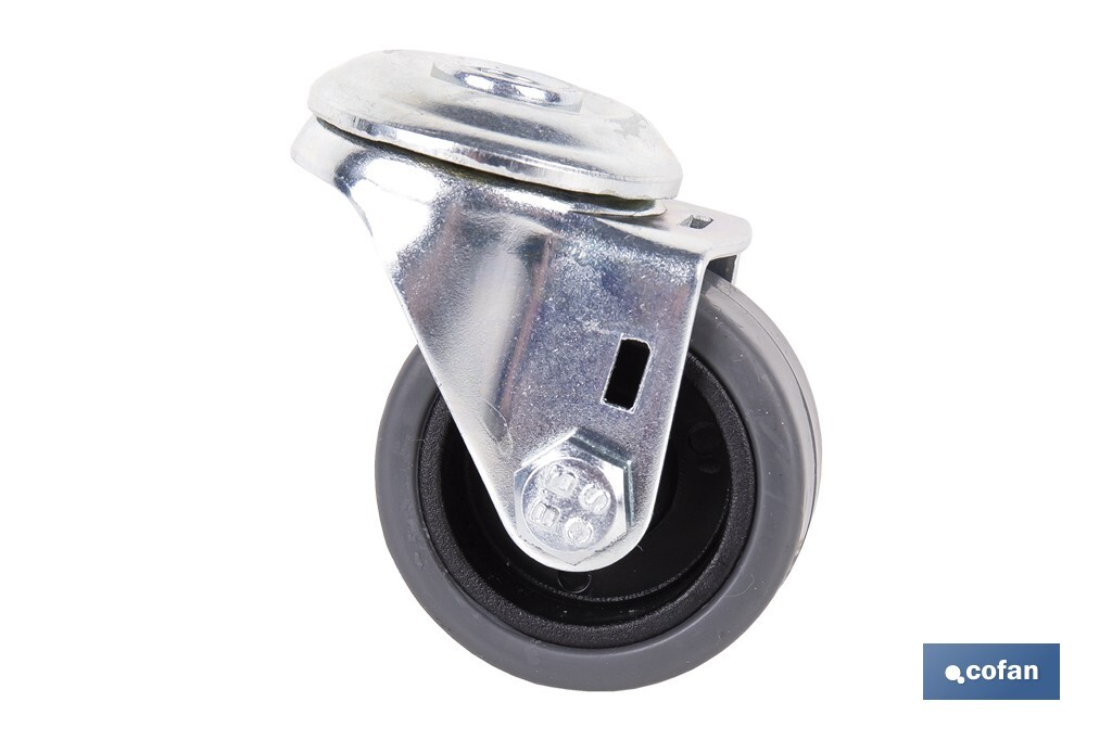 RUEDA GOMA/GRIS PASANTE Ø40X18MM