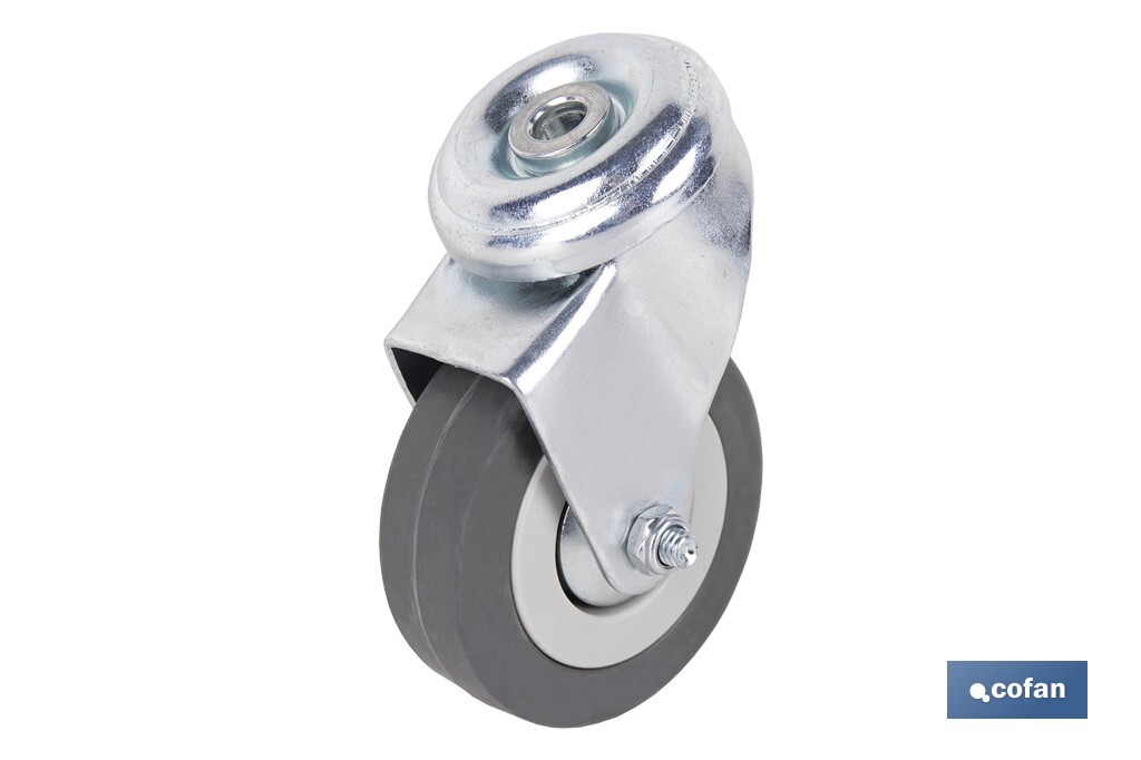 RUEDA GOMA/GRIS PASANTE Ø60X22MM Venta unitaria