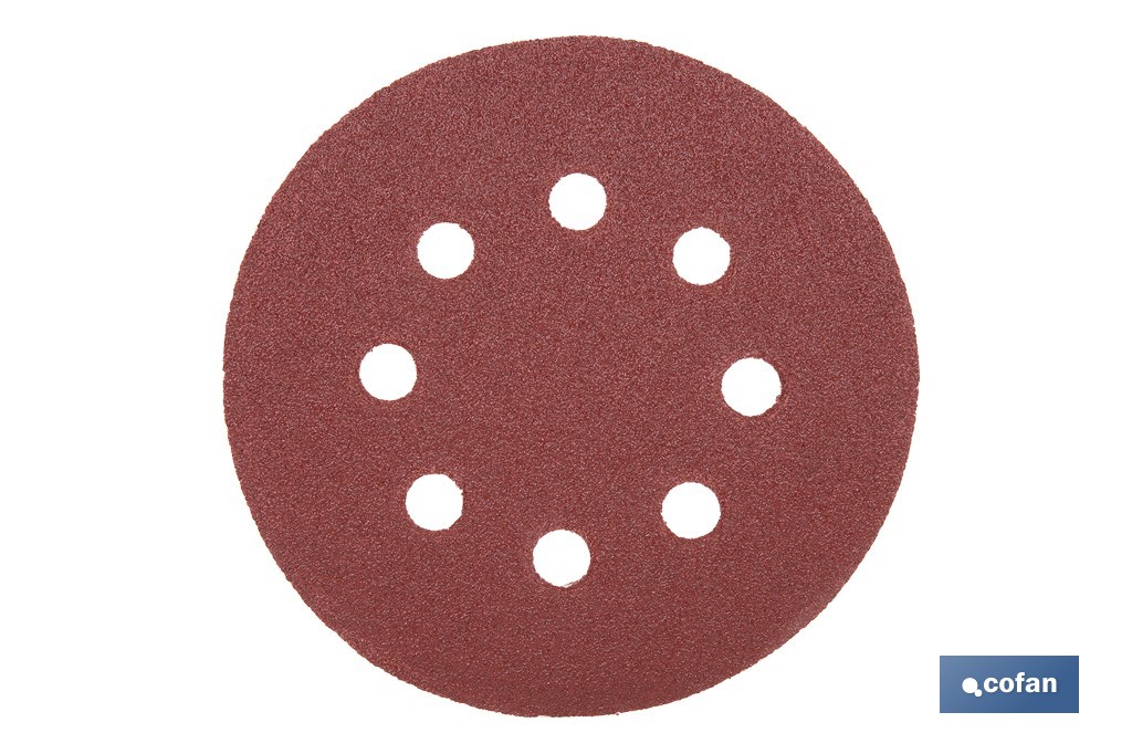 HOJA DE LIJADO LIJADORA ORBITAL 8 AGUJEROS Ø125 MM G. 80