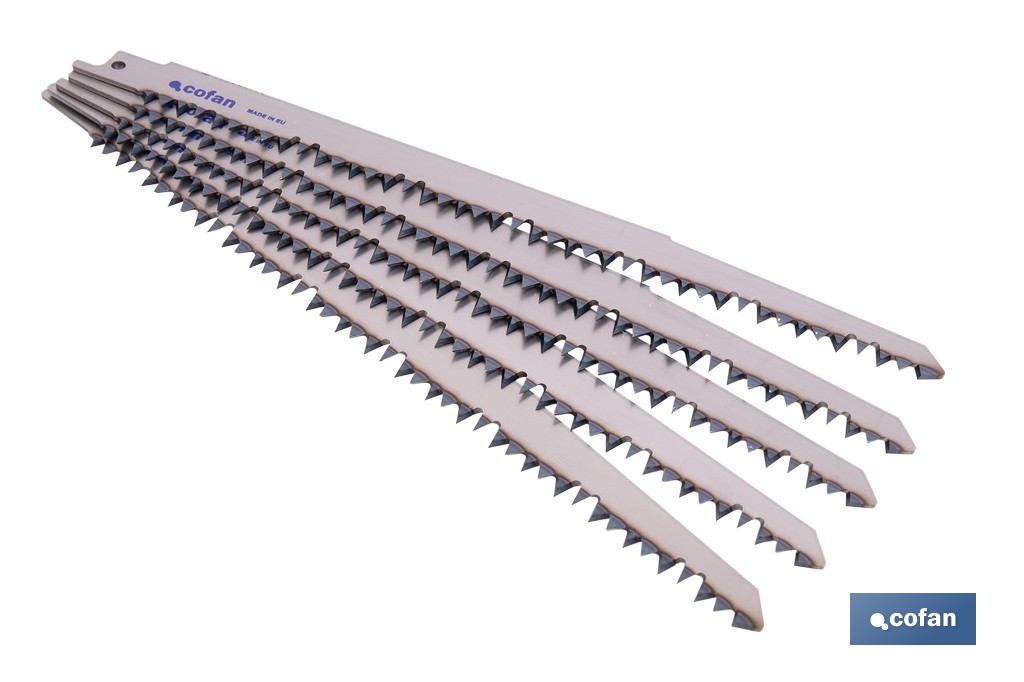 HOJA DE SIERRA DE SABLE (5PCS) HCS 220X4-5  -  MADERA