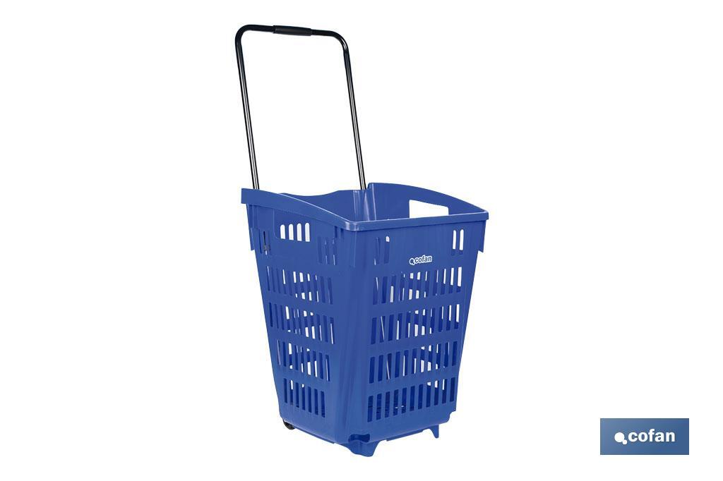 CESTA DE COMPRA CON RUEDAS Y ASA TELESCÓPICA 390X390X529 MM