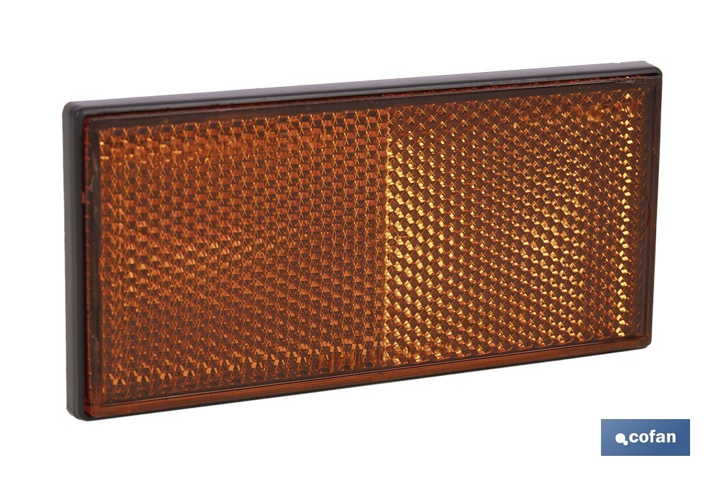 CATADIÓPTRICO RECTANGULAR ÁMBAR 106 X 50 MM ADHESIVO