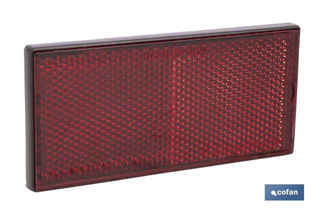 CATADIÓPTRICO RECTANGULAR ROJO 106 X 50 MM ADHESIVO