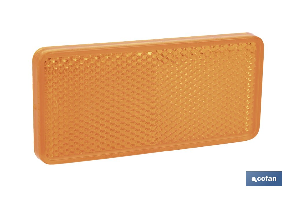 CATADIÓPTRICO RECTANGULAR ÁMBAR 94 X 44 MM CON ADHESIVO