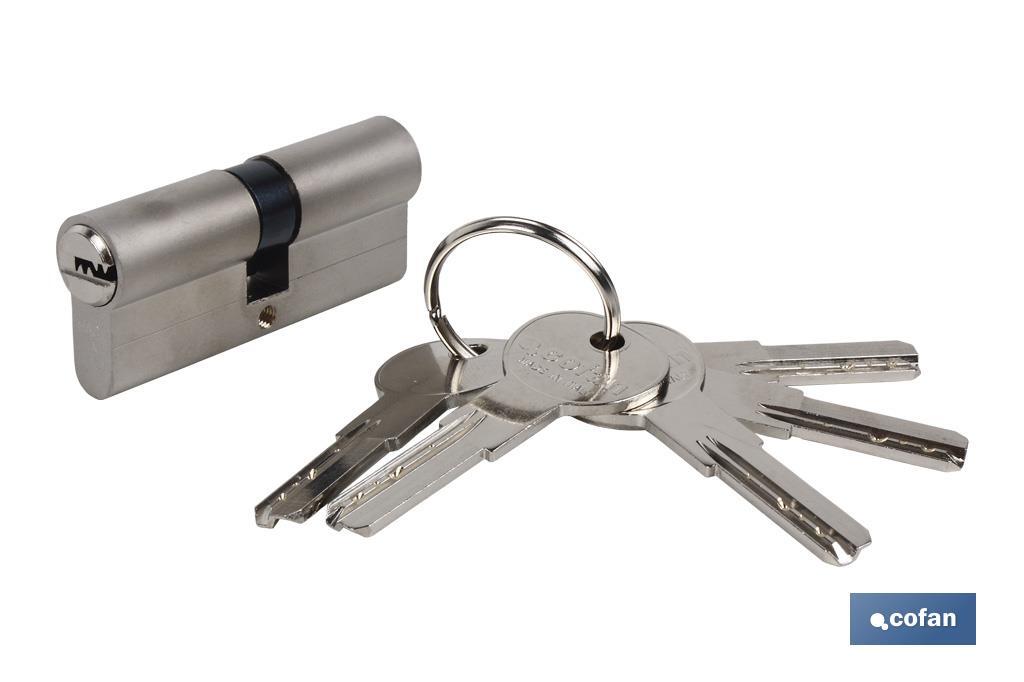 CILINDRO DE SEGURIDAD DE NÍQUEL MATE 40/40 - LEVA LARGA CILINDRO DE SEGURIDAD DE NÍQUEL MATE 40/40 - LEVA LARGA